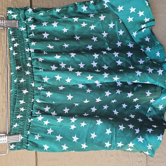 Nasty Gal Green Stars 2 poece Sleep Pajama Set 6 Small - Picture 7 of 13